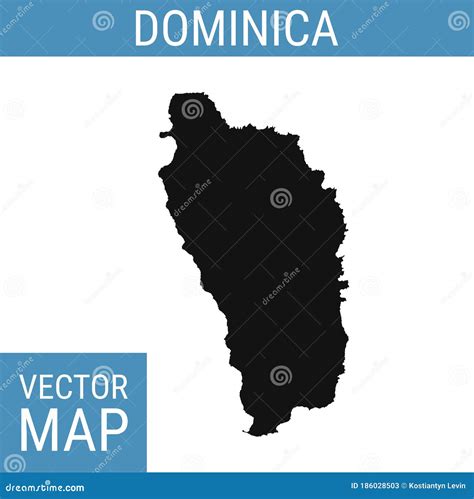 Dominica Vector Map Isolated On White Background High Detailed Black