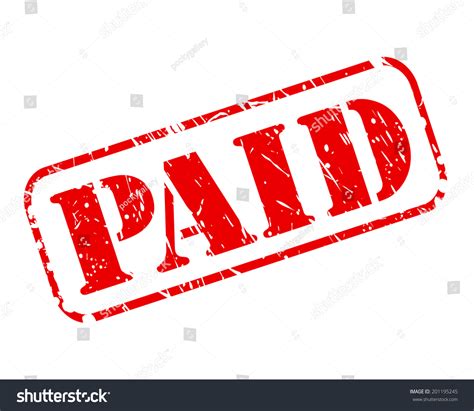 Paid Red Stamp Text On White Stock Vector 201195245 Shutterstock