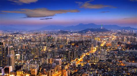 View Of Downtown Cityscape And Seoul Stock Image Colourbox