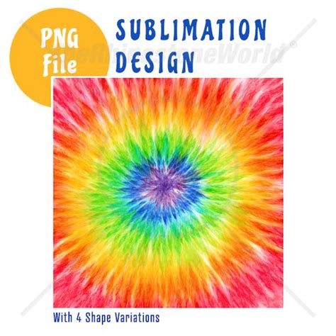 Tie Dye Rainbow Circle Png Sublimation Design Download