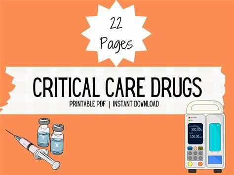 Icu Critical Care Drips Iv Infusions Nursing Notes Etsy