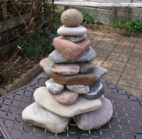 Garden Cairn Re Stackable Beach Stone Cairn Sculpture Rock Cairn For