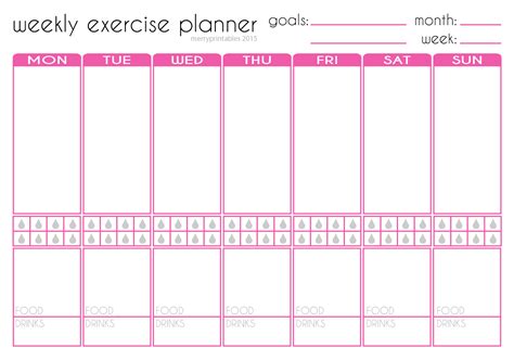 Free Printable Workout Schedule Blank Calendar Printing Pin By Ramona