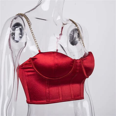 Women Sexy Bustier Red Crop Top Etsy