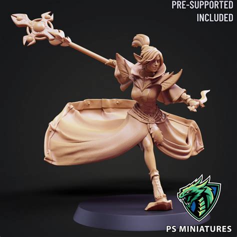 3d Printable Drow Cleric Pose 2 4 Variants And 2 Pinups By Paul Scott
