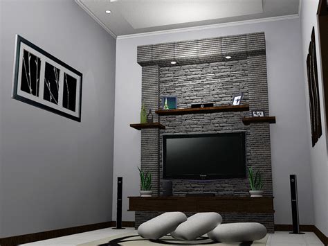 hiasan ruang tamu kecil flat  desain rumah minimalis