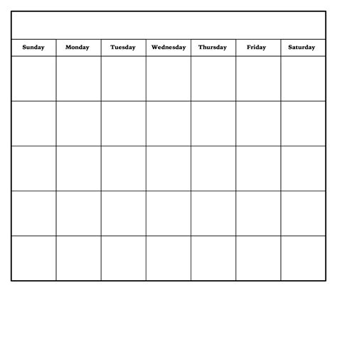 Printable Blank Calendar Grid Example Calendar Printable