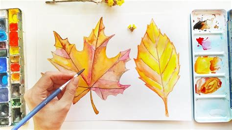 How To Paint Easy Autumn Leaves Watercolor Relaxing Painting For