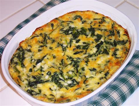Combine spinach, egg, salt, pepper, onion, cheese, and celery soup in a bowl. Vegetarian Family Cooking: Cheesy Spinach Casserole