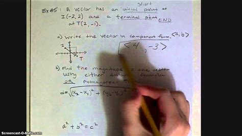 Vectors Component Form And Finding Magnitude Youtube