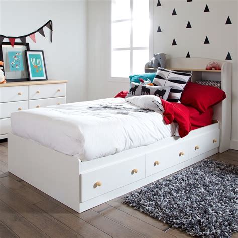 On top of that, the bed consists of center metal legs and metal side rails. Harriet Bee Twin Platform Bed with Drawers & Reviews | Wayfair