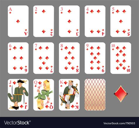 Playing Cards Diamond Suit Royalty Free Vector Image