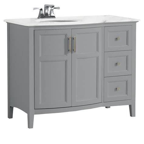 Add style and functionality to your bathroom with a bathroom vanity. Simpli Home Winston 42 in. Rounded Front Bath Vanity in ...