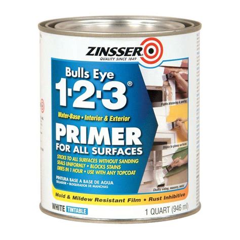 Where there's a problem, there's a zinsser. Zinsser 1-qt. Bulls Eye 1-2-3 1-qt.White Water Based ...