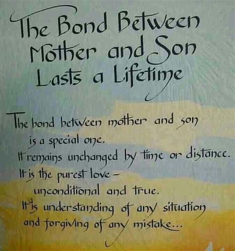 Mother gives her hand to a son only for a while, and she. Life Quotes and Sayings: Bond between Mother and Son last ...