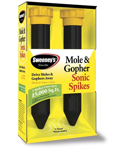 mole gopher sonic spikes control pest sweeney moles twin gophers deterrent kill repellent battery yard pack nm pr hi chaser
