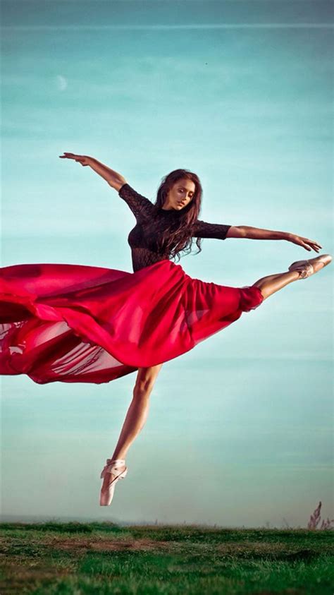 Ballet Dancer Red Dress Iphone 8 Wallpapers Free Download
