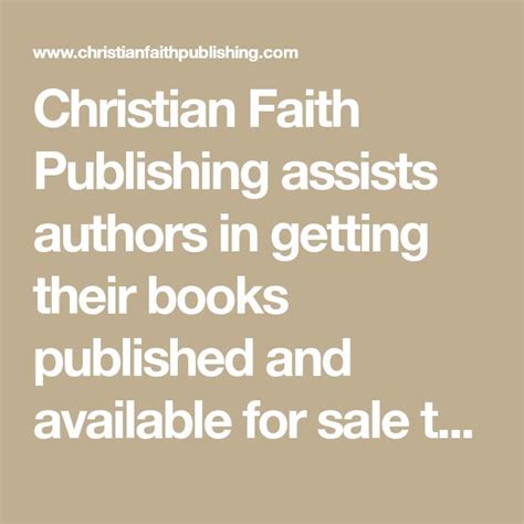 Christian Faith Publishing Assists Authors In Getting Their Books
