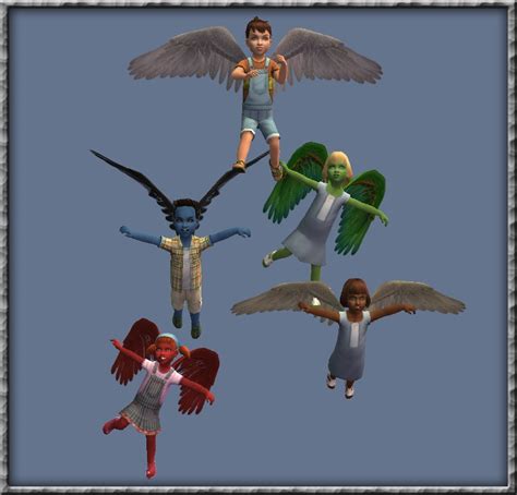 Mod The Sims Synapticsims Wings Multi Mesh Toddler Thru Elder