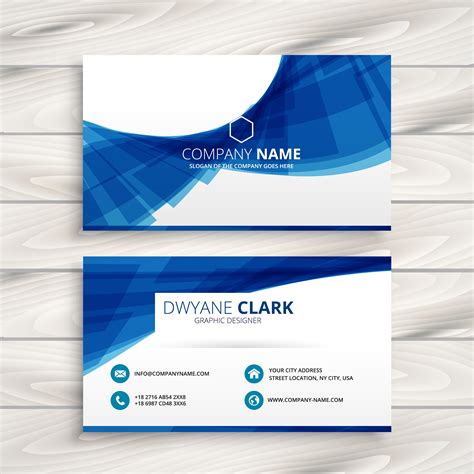 Blue Wave Business Card Template Vector Design Illustration Download