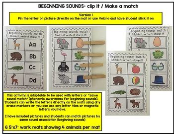 ZOO Animals-Beginning Sounds Center Activities for PRE-KG- Kindergarten