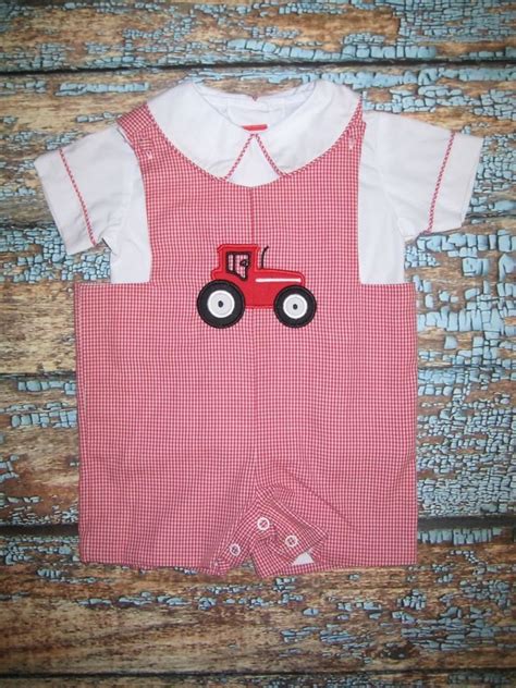 Shane And Co 6 Mo Red Tractor Shortall Boutique White Shirt Applique