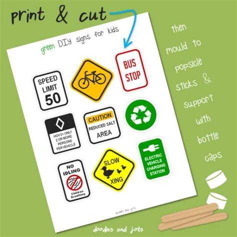 Green Diy Traffic Signs For Kids Doodles And Jots