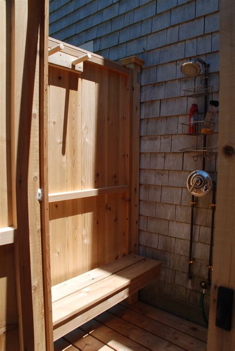 Cedar Outdoor Showers Traditional Exterior Boston By Cape Cod Shower Kits Co Houzz