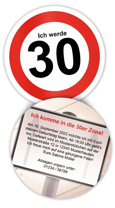 Maybe you would like to learn more about one of these? Geburtstagseinladung zum 30 Geburtstag - 30er Zone ...