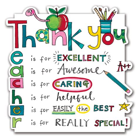 Printable Teacher Thank You