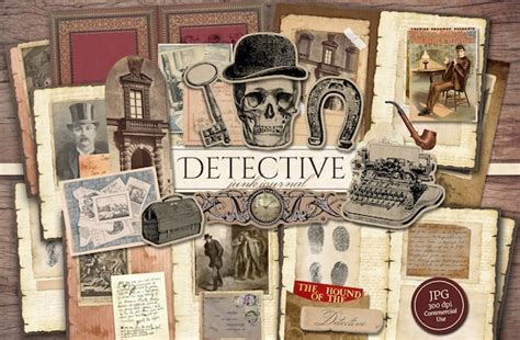 Detective Junk Journal Kit Printable  Pages With Ephemera Etsy