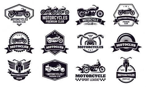 Premium Vector Motorbike Badges Retro Motorcycle Bike Club Emblems