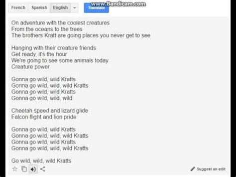 Wild Kratts Theme Song (But Google Translate Sings It) - YouTube