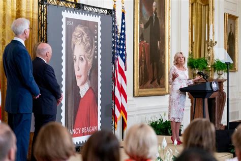 Jill Biden Helps Unveil Postage Stamp Honoring Nancy Reagan