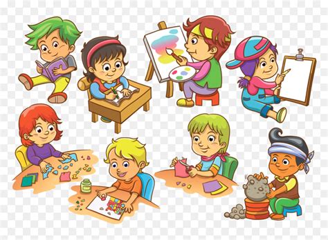 Activity Time Clipart Jpg Hd Cartoon Kids Activity - School Activities
