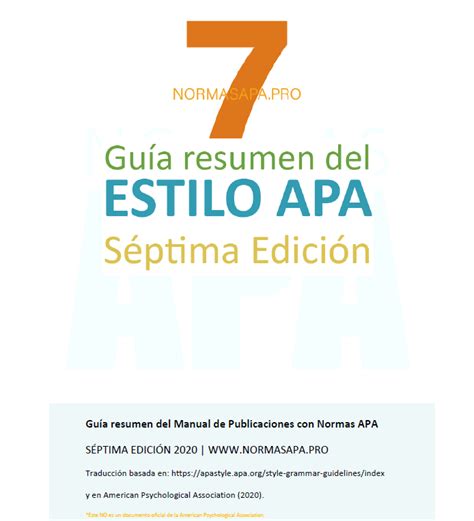 Manual Resumen Apa Séptima Ed 2020 En Español