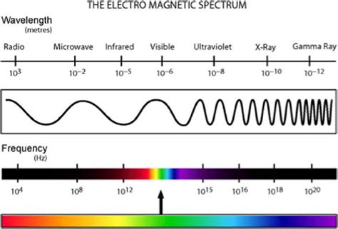 Comparison Of Wave Length And Frequency For The Electromagnetic
