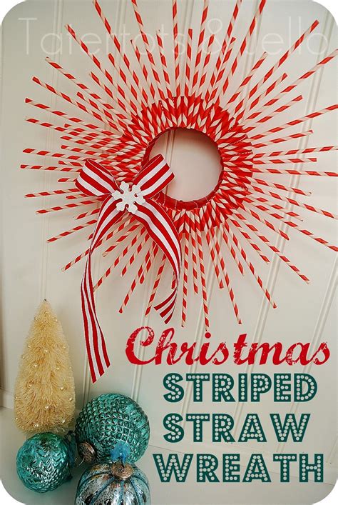 Make A Striped Paper Straw Wreath Christmas Tutorial Tatertots And