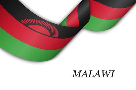 Premium Vector Waving Ribbon With Flag Of Malawi
