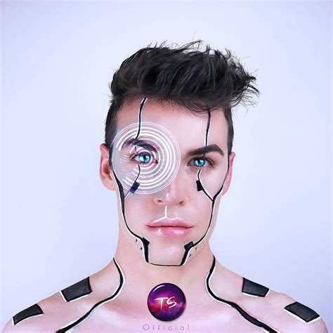 Minimal Android Robot Makeup Futuristic Makeup Cyborg Makeup