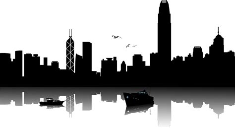 Hong Kong Skyline Silhouette Illustration Hong Kong Silhouette