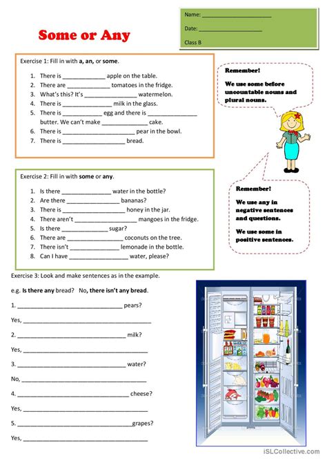 Some Or Any English Esl Worksheets Pdf And Doc
