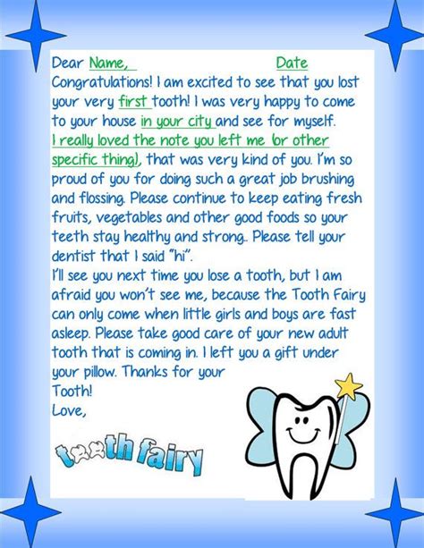 Personalized Boys And Girls Custom Letter From Tooth Fairy Santa