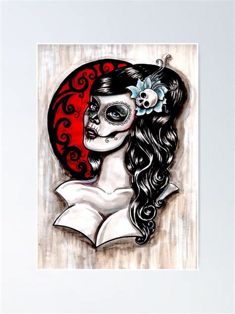 Day Of The Dead Pinup Tattoo Poster By Missfinklestein Redbubble