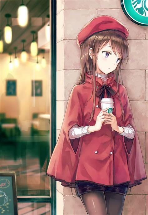 Girl Red Dress Anime Manga Anime Phim Hoạt Hình