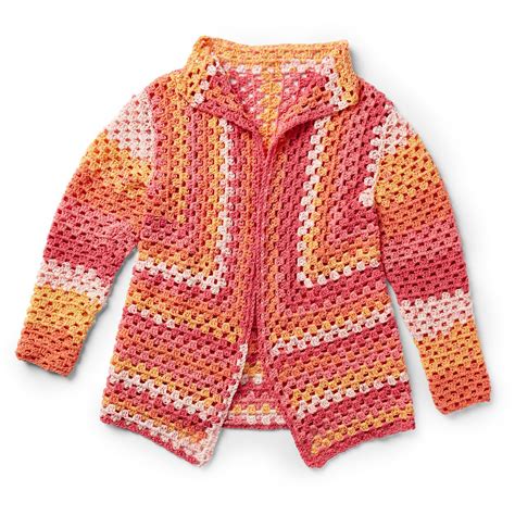 Caron Directional Granny Cardigan Xss Crochet Fashion Patterns