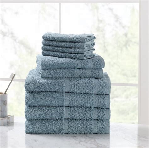 Mainstays 10 Piece Cotton Towel Set Wupgraded Softness And Durability