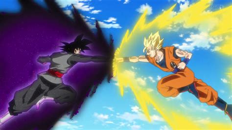 ↑ goku black's info from toriyama includes that he black turns into a normal super saiyan, this is never implemented into the anime. Goku VS Black Goku Primera Pelea