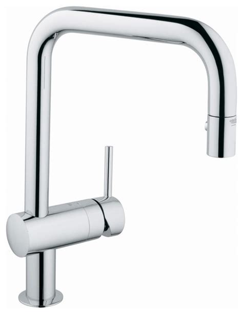 Moen's kitchen faucets are available in multiple finishes to match almost any kitchen décor as the #1 faucet brand in north america, moen offers a diverse selection of thoughtfully designed kitchen. Grohe Pull Out Spray Kitchen Faucet - Contemporary ...