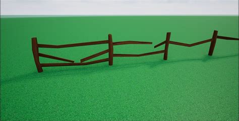 3d Model Cartoonish Low Poly Modular Wooden Fence Vr Ar Low Poly